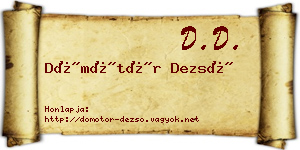 Dömötör Dezső névjegykártya