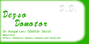 dezso domotor business card