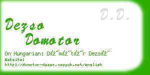 dezso domotor business card